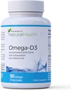 Omega- D3, terkonsentrasi EPA & DHA, Astaxanthin & Vitamin D3 124; Superior DHA & EPA Rasio for Heart, Brain, Gabungan & Imune Health, Bersumber dari Cairmarine Yang Tertahan (Squid Oil)