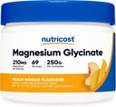 Nutricost Magnesium Glycinate Powder (Peach Mangga, 250 Grams) - Magnesium Glycinate (sebagai Bisglycinate)