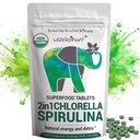 Spirulina Organik Chlorella Tablet - 50 pelayan - 2- 1 Superfood Algae Supplication untuk Dukungan Ammune Alam, Detox dan Energy Boost. Chlorophyll organik. Espirulina