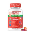 SmartyPants Organic Kids Multivitamin Gummies: Omega 3 (ALA), Vitamin D3, C, Vitamin B12, B6, A, K & Zinc for Immune Dupport, Biotin, Vegetarian, Three Fruit Flavors, 120 Count (30 Hari Supply)