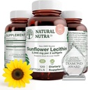 Peninggalan Nuttra Sunflower Alam 2000 mg Supplemen, Mendukung Ibu Pembedahan Bimbleng dengan Relief Bernoda Milk, Liver & Brain Health Booster, Soy Free, Non-GMO, Gluten-Free, 120 Softgels (3 Pack)
