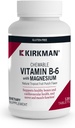 Kirkman - Vitamin B6 dengan Magnesium - 120 Tablet - Vitamin B6 & Magnesium Suplemen - Chewable Wafer - Hipoallergenik