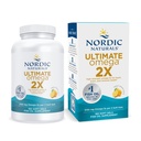 Nordic Ultimate Omega 2X, Lemon Flavor - 180 Soft Gels - 2150 mg Omega-3 - Tinggi-Potency Fish Oil dengan EPA & DHA - Probut Brain & Heart Health - Non-GMO - 90 Servis