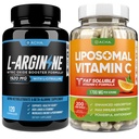 Max Kekuatan Nitric Oxide Booster Bundle - L- Arginine & Lipomal Vitamin C, Dengan L Citruline, Accoroll Palmiate, Absorb Boost Formula Untuk Mendukung Ekstrase Energy, Imune Health, Slim Look