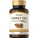 Piping Rock Turkey Tail Mushroom Kapsules 1200 mg 124g; 200 Pil 12.4; Coriolus Versicolor 124; Herbal Extract Suplemen 124; Non-GMO, Gluten Free
