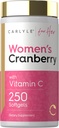 Carlyle Cranberry Pills for Women 124; 250 Softgeels 124; Comcentforted Extract with Vitamin C and E 126; Non-GMO, Gluten Free Alag4; for Her