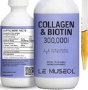 Liquid Collagen for Women, 300.000.000 mcg Biotin dan Collagen Suplemen Drops for Hair, Nail Growth Skin - 60ml