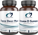 Design untuk Health Multivitamin + Vitamin D / K Suplemen Bundle - Dua kali Daily Multi (60 Kapsul D Supreme (60 Capsules) 5000 IU Vitamin D3