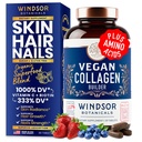 Vegan Collagen for Women and Men Supplemen - Vitamin C, Biotin, Amino Acids Glycine, Lysine, Proline, Organic Fruit & Vegetable Powder - Sekali satu hari - 30 Tanaman berdasarkan tablet Collagen Boost