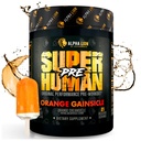 ALPHA LION Superhuman Pre Workout Powder, Beta Alanine, L-Taurine & Tri-Soursource Caffeine untuk Kafein Energi & Fokus, Nitric Oxide & Citrulline untuk Pompa (21 Pelayan, Orange Gainsicle)