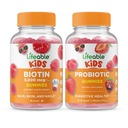 Lifeable Biotin Kids + Probiotic 2 Milyar CFU Kids, Gummies Bundle - Great Tasting, Vitamin Suplemen, Gluten Free, GMO Bebas, Gummy Chewable