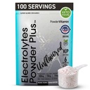 PowerVitamin Unflashored Electrolytes Powder No Sugar for Daily Energy - Keto Electrolytes - Hidration powder dengan 1000mg Potusium, 120mg Calcium, Magnesium, No Suxia, 100 Servings