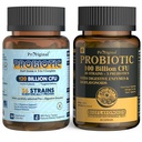 Probiotik 100 Milyar CFU + 120 Miliar CFU untuk Kesehatan Gut & Digetical, Suplemen Probiosis Vegan