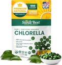 Sunlit Best USDA Organic Primium Chlorella Tablet 500 Tabs 124; 100% Pure Chlorella Superfood Suplement High in Protein, Chlorophill, Vitamin, & Minerial 124; Supports Good Health, Wellsing & Recovery