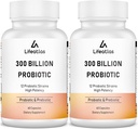 300 Milyar Provinsi CFU - Programs untuk Perempuan dan Pria, 12 Strain Probiotik Plus Prebiotik, Max powerfor Overall Digetical & Gut Health, Imune Dukung, Shelf Stable - 120 Capsules