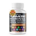 Turmeric Moringa Ginger Boswellia Quercetin Cinnamon Saffron Tart Cherry Odorless Garlic Nettle -150 Capsules- Dibuat di USA