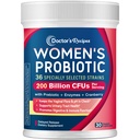 Produksi Resep Dokter untuk Perempuan, 200B CFUs 36 Strains, dengan Prezine, Enzymes & Cranberry, Vaginal Urinary Digeattion & Imune, Shelf Stable, 30 Caps