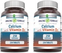Menakjubkan Formula Kalsium dengan Vitamin D3 Tambahan 124; Tablets 124; Non-GMO 124; Gluten- Bebas 124; Dibuat di AS (2 Pack, 250 Count)