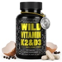Wild Foods 5000iu Vitamin D3 + K2 124; (100mcg Mk7) dengan Black Pepper Extract, Plant - Based, Non-GMO, Soy & Gluten-Free 124; Dietary Supplemen 124; Dibuat di Amerika Serikat 124; 60 Capsules
