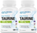 Puregen Labs Taurine 1000mg [Potensi Tinggi] Total 240 Veg Capsules 124; Tidak ada Harmful Addolicity 124; Non-GMO, NO Gluten dan Dairy, Supports Heart Health dan Muscle Recovery 124; Dibuat di Amerika Serikat
