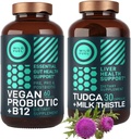 WILD FUEL TUDCA dengan Suplemen Thistle Milk dan Vegan Probiotic Plus B12 General Liver Cleanse dan Bundle Kesehatan Gut