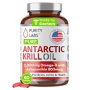 Purge Labs Antartika Krill Oil 2000mg Omega- 3 dengan Suplai Astaxanthin 800mcg untuk Mendukung Kaya di Omega 3, Acids Gendut, DHA, EPA & Phospholipids - 60 Softgeels