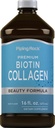 Piping Rock Liquid Collagen dan Biotin 16 fl oz 124; Premium Beauty Formula Supplemen 124; Tipe 1 dan 3 124; Berry Flavor 124; Non-GMO dan Gluten Bebas