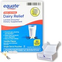 Dairy Pill untuk Laktosa Intoleransi - Equate Fast Acting Relief Vanilla Flavor, 32 tablet chewable, Lactaid Chewables, Lactase Enzyme (Paket 1), dikemas oleh Toko Fusion Shop