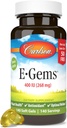 Carlson - E- Gems 400 IU (268 mg), Averal-Soft Vitamin E, Optimal Wellness, 140 Soft Gels