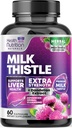 Suplemen Thistle Milk dengan Silymarin Marianum & Dandelion Root Liver Health Support - 9: 1 Extract Liver Cleanse Detox & Repair 1000mg Equilent - Suplemen Ubin Thistle Alam - 60 Capsules