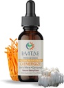 LeVITA8 Premium Mushroom Drops for Dewasa - 100% Natural Berry Flavor - Sinergistic Blend of Lions Mane Liquid, Cordyceps Extract & B12 - Fast Absorbing Drop (1oz, 30 Days Supply)