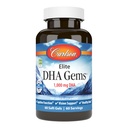 Carlson - Elite DHA Gems, 1000 mg DHA, Wild Caught, Sumpably Sourinced, Brain & Heally Vision, 60 Softgels