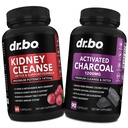 Ginney Cleanse Detox & Activated Charcoal - Natural Cranberry & Uva Ursi Extract untuk menyokong Kidneys, Bladder & Urinary Tract Health - Coconut Charcols for Stomach Gas & Bloating Support