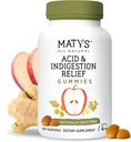 Mats Acid & Interication Relief Gummies, Safe Antacid for Occational Acid Reflux & Heartburn in Dewas & Anak-anak 4 Tahun +, Gula Rendah, Gluten Bebas, Vegan Gumela Dibuat dengan Apple Cider Vinegar, 40 count