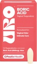 O Positiv URO Boric Acid Vaginal Supposisi - dengan Lactic Acid, dan Aloe untuk Fast Relief dan Vaginal Odor Control - Vegan, Bebas dari Parabens, Dyes, and Fragrances - 12 Count (Paket 1)