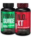 Jacked Factory Testosterone Booster for Men PRIMOURGE (60 Capsules) & N.O. XT Nitric Oxide Suplemen (90 Capsules) untuk Pertumbuhan Otot, Pumps, & Energi