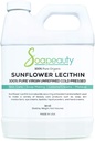 Sunflower Lecithin Liquid Oil 124; Cold Menekan Unfure 124; USP Tingkat Unbleched 100% Murni Bunga Matahari Leciphless Oil 124; Skin Moisturizer, Soap Membuat, Lotion 124; 32 fl oz