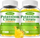 2 Pack Potasium Citrate Gummies - Tambahan Potency Potasium Tinggi untuk Kesehatan Otot, Rangka Keramis Leg, Keseimbangan Elektrolit - Vegan, Non-GMO, Bebas, Serba Pineapple, 120 Count