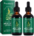 Ekstrak Daun Mullein untuk Lungs, Mulein Drops untuk Lungs, Mullein Chlorofil Drops untuk Lungs, Mullein Herbal Suplemen dengan Chlorophill (2Pack)