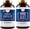 WINDSOR BOTANIKALS HMB dengan Vitamin D3 dan Kalsium dan Kapasitas Pria Dukungan Bundle