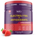 Keto Antiokhidant Electrolytes Powder - Blend Electrolytes dengan Potasium, Magnesium, Sodium, Kalsium 124; Keto Electrolytes Persediaan Energi Minum Mix 124; Sugar- Free, Zero Calories, Zero Carbs
