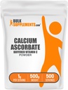 BulkSuplements.com Kalsium Accorbate Powder - Buffered Vitamin C Suplement, Kalsium Powder - Vegan & Gluten Bebas, 1g per Serving, 500g (1.1 lbs) (Paket 1)