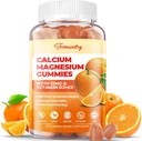Calcium Magnesium Zinc Gummies dengan Vitamin D3 & K2 - Penyerangan Tinggi Magnesium Glycinate 400mg - Sugar Free Calcium Supplemen - Dukung Nerve Muscle Mood & Imunity - untuk Women Anak Pria Dewasa