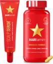 Hairtamin Advanced Hair & Scalip Serum Pack 124; All- Natural Vegan Biotin Capsules & Serum Sample for Hair, Skin & Nail Growth