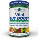 Planet Vital - Vital Gut Boost Powder oleh Brenda Watson, PBS Gut Periksa Suplemen Harapan dengan Fiber 35, Omega 3 Oil, Propines, dan Digetical Enzymes, 8.1oz, 230 Grams, 30 Servings