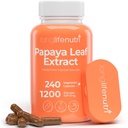 LongLifeNutri Papaya Extract Suplement 1.200mg per Serving - 240 Vegetarian Capsules, 4 Bulan Supply, dari Carica Papiya untuk Daily Wellness, GMP Certifikasi, dibuat di USA
