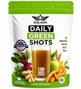 Sunday Green Shots - Superfood Powder with Wheatgrass, Matcha, Beetroot, Ashwagandha, Turmeric & Pregories - Imunity & Energy Suppplemen Vegan Greens - 100 Shots