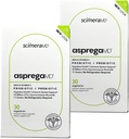 Asprega 30CT - Probiotic + Prebiotic Supplement: 124; 17 Strains, 35 Milyar CFU 14; Ditunda Rilis 124; Saccharomyces Boulardii 124; karena Pria & Women & Women 124; oleh ScromD, 2- Pack