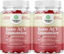 Gummies Keto ACV untuk Dukungan Metabolisme Lanjutan dengan Ibu - Sugar Free ACV Keto Gummies untuk Tubuh Cleanse dan Detox - Apple Cider Vinegar Detox Tambahan Perempuan & Pria - 120 Chews x2