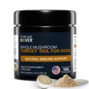 Turkey Tail Mushroom for Dogs - Whole, Organic Mushroom Extract - lebih dari 50% Beta- Glucan - Third Party Tested, made in The USA - No Grains No Fillers - 60 Day Large Dog Suppply
